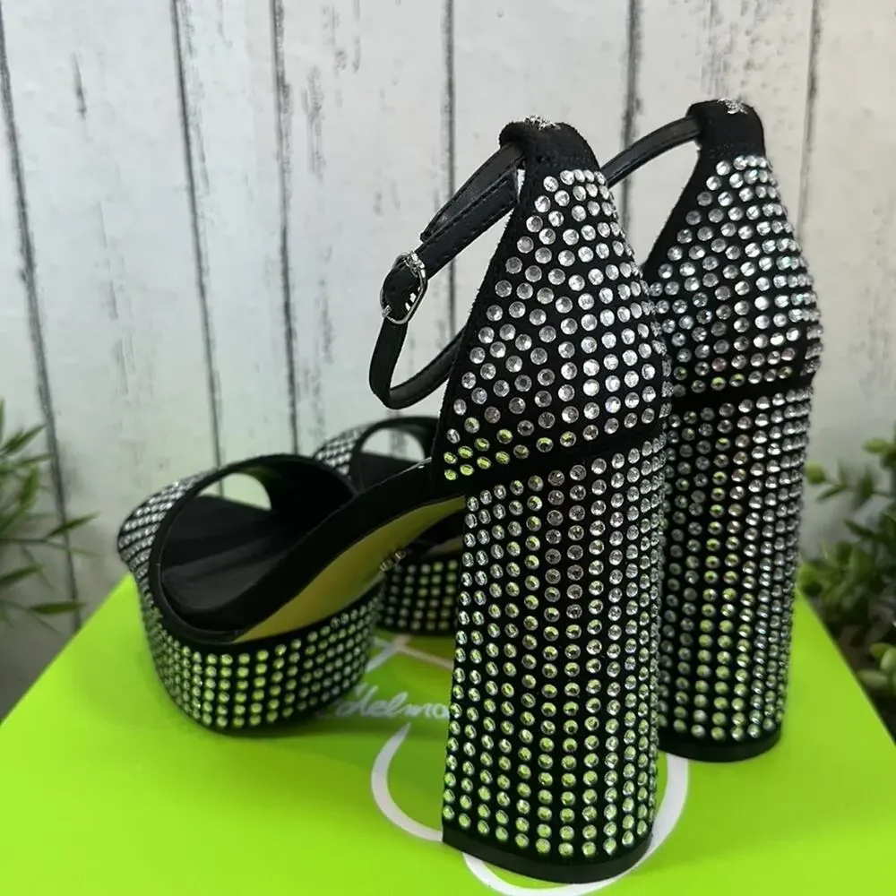 Sam Edelman Black Platform Sandals with Silver Studs